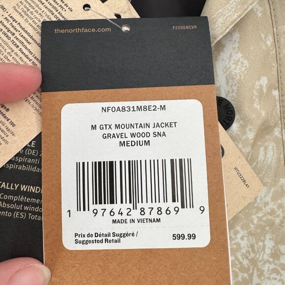 NWT The North Face "GTX Mountain Jacket" in "Gravel", size Medium - Picture 12 of 12